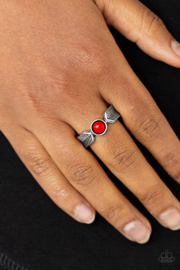 Awesomely ARROW-Dynamic - Red Ring – Paparazzi Accessories