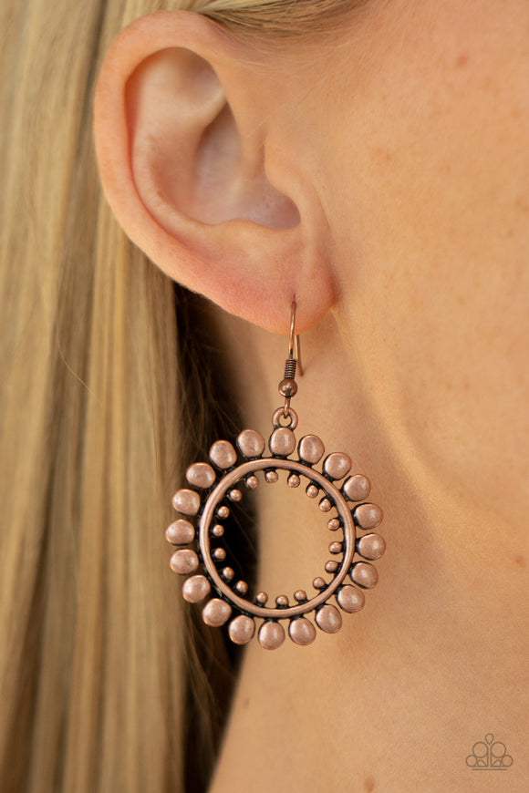 Radiating Radiance - Copper Earrings – Paparazzi Accessories