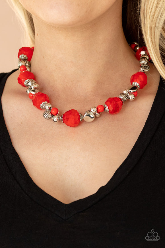 Vidi Vici VACATION - Red Necklace – Paparazzi Accessories