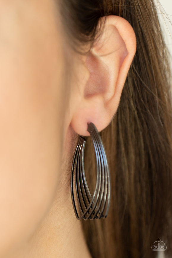 Industrial Illusion - Black Earrings – Paparazzi Accessories