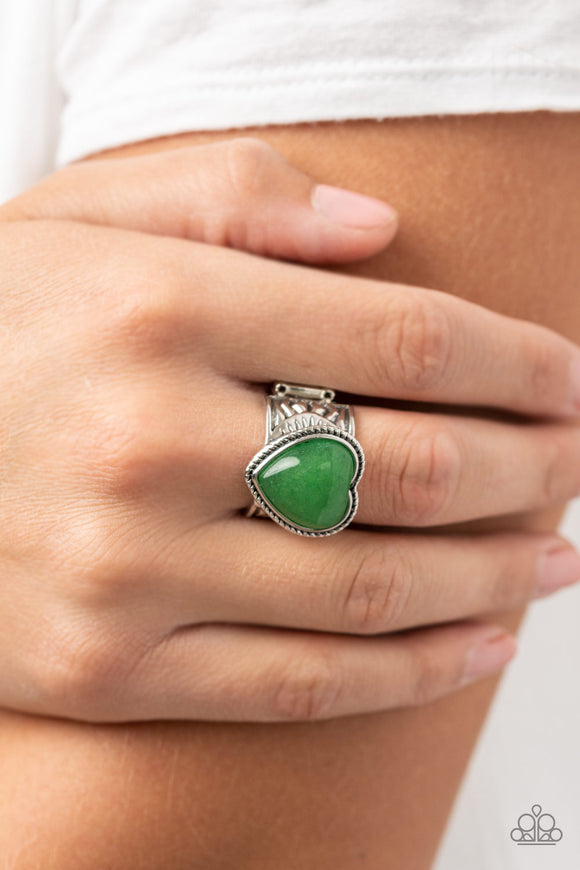Stone Age Admirer - Green Ring – Paparazzi Accessories