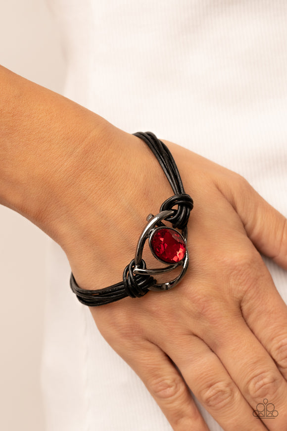 Keep Your Distance - Red Bracelet - Paparazzi Accessories