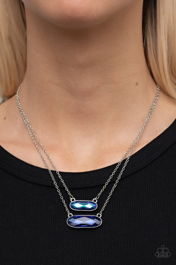 Double Bubble Burst - Blue Necklace – Paparazzi Accessories
