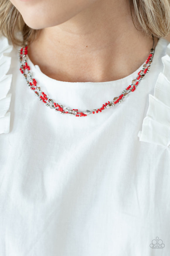 Explore Every Angle - Red Necklace – Paparazzi Accessories