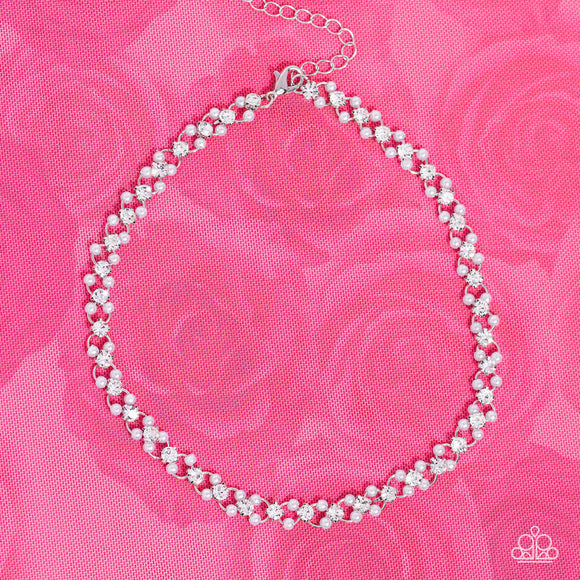 Classy Couture - White Necklace - Paparazzi Accessories