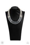 Lady In Waiting - White and Grey Pearl Blockbuster Necklace – Paparazzi Accessories