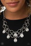 Show-Stopping Shimmer - White Blockbuster Necklace – Paparazzi Accessories