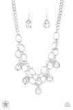 Show-Stopping Shimmer - White Blockbuster Necklace – Paparazzi Accessories