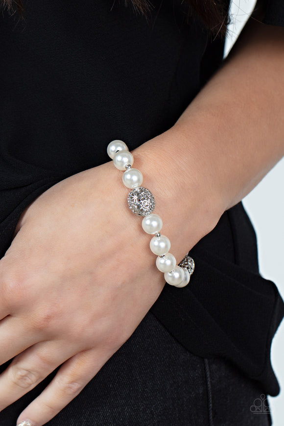 Upscale Whimsy - White Bracelet – Paparazzi Accessories