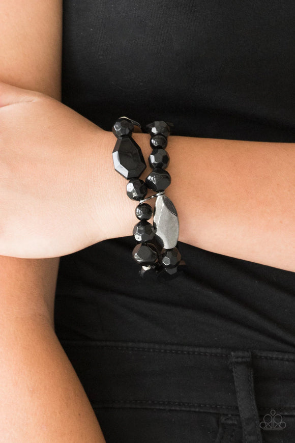 Rockin Rock Candy - Black Bracelet – Paparazzi Accessories