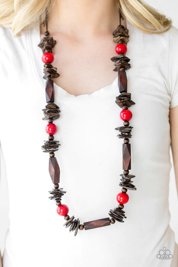 Cozumel Coast - Red Necklace – Paparazzi Accessories