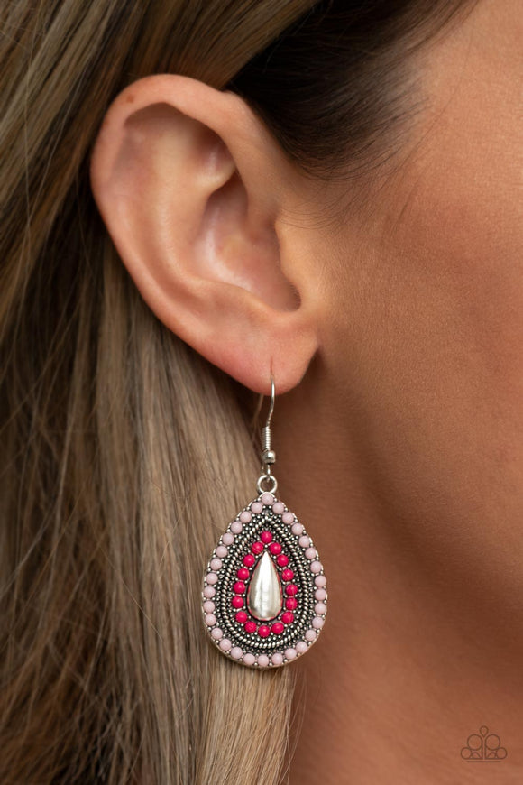 Beaded Bonanza - Pink Earrings – Paparazzi Accessories
