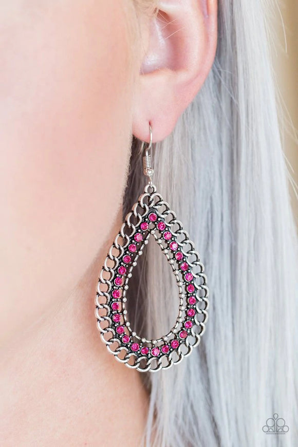 Mechanical Marvel - Pink Earrings – Paparazzi Accessories