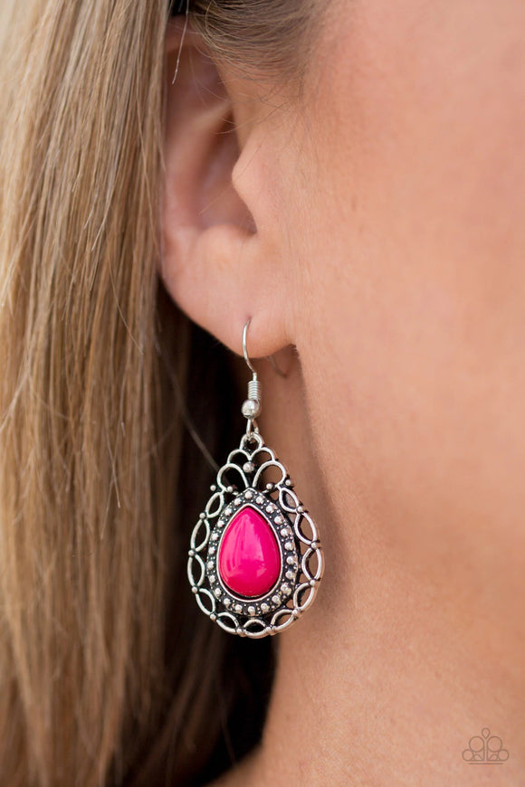 Flirty Finesse - Pink Earrings – Paparazzi Accessories
