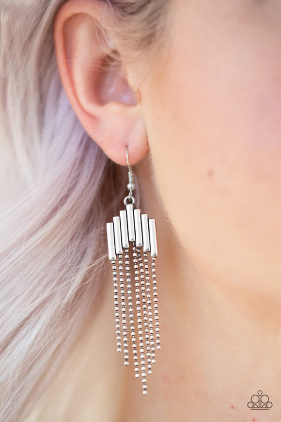 Radically Retro - Silver Earrings – Paparazzi Accessories