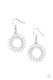 Wreathed In Radiance - White Earrings – Paparazzi Accessories