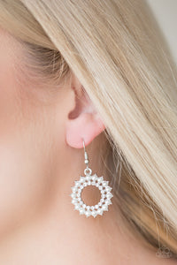 Wreathed In Radiance - White Earrings – Paparazzi Accessories