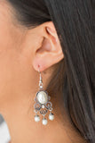 I Better Get GLOWING - White Earrings – Paparazzi Accessories