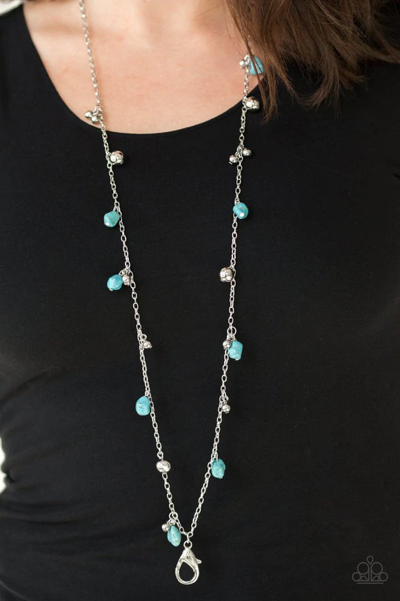 Both Feet On The Ground - Blue Necklace – Paparazzi Accessories