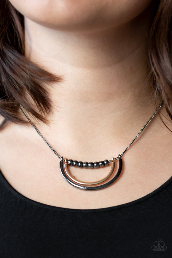 Artificial Arches - Black Gunmetal Necklace – Paparazzi Accessories