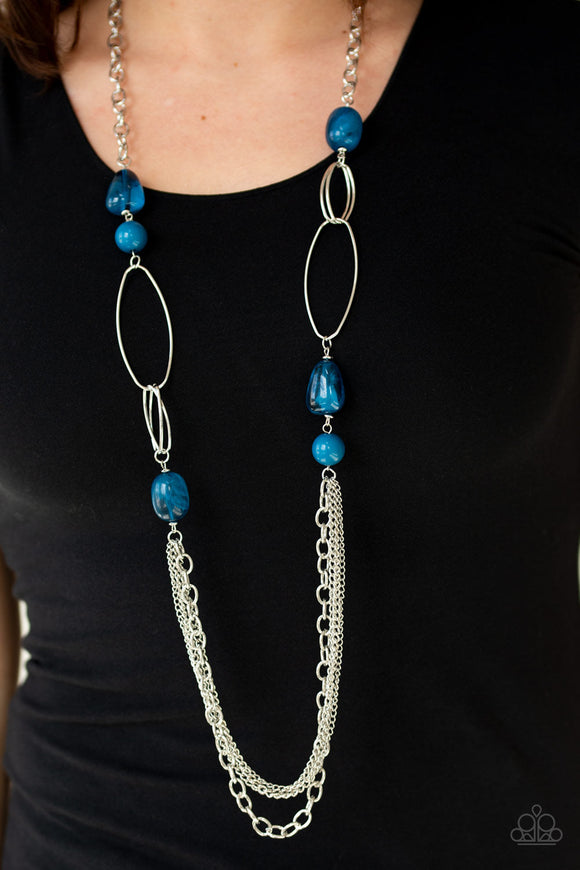 Pleasant Promenade - Blue Necklace – Paparazzi Accessories