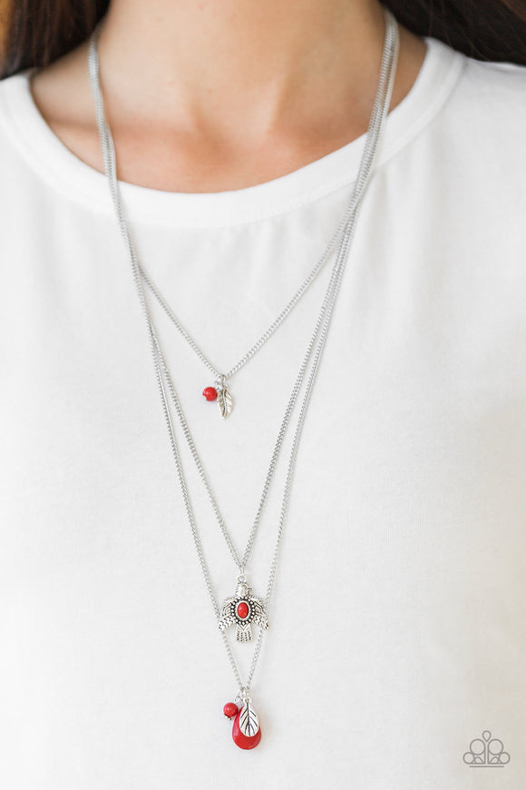 Soar With The Eagles - Red Necklace – Paparazzi Accessories