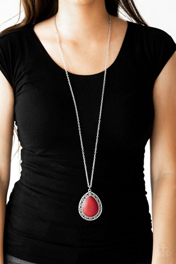 Full Frontier - Red Necklace – Paparazzi Accessories