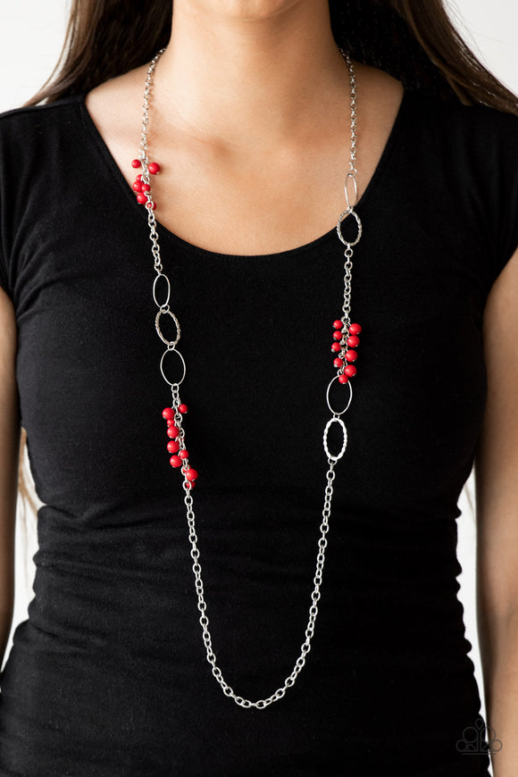 Flirty Foxtrot - Red Necklace – Paparazzi Accessories