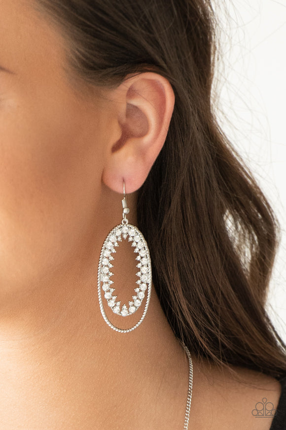 Marry Into Money - White Earrings – Paparazzi Accessories