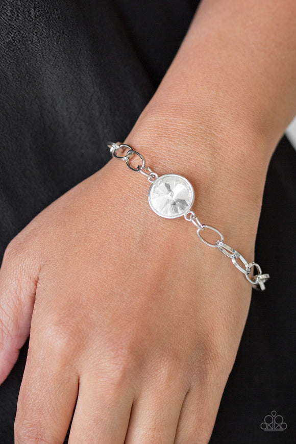 All Aglitter - White Bracelet – Paparazzi Accessories