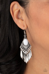 Mostly Monte-ZUMBA - White Earrings – Paparazzi Accessories