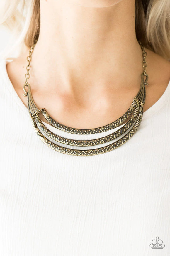 Primal Princess - Brass Necklace – Paparazzi Accessories