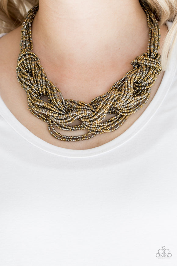 City Catwalk - Brass Necklace – Paparazzi Accessories