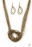 Knotted Knockout - Brass Necklace – Paparazzi Accessories