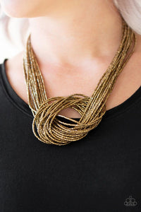 Knotted Knockout - Brass Necklace – Paparazzi Accessories