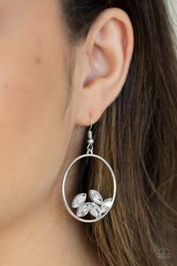 Cue The Confetti - White  Earrings – Paparazzi Accessories