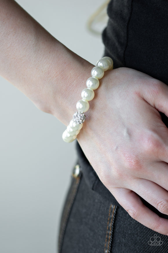 POSHing Your Luck - White Bracelet – Paparazzi Accessories