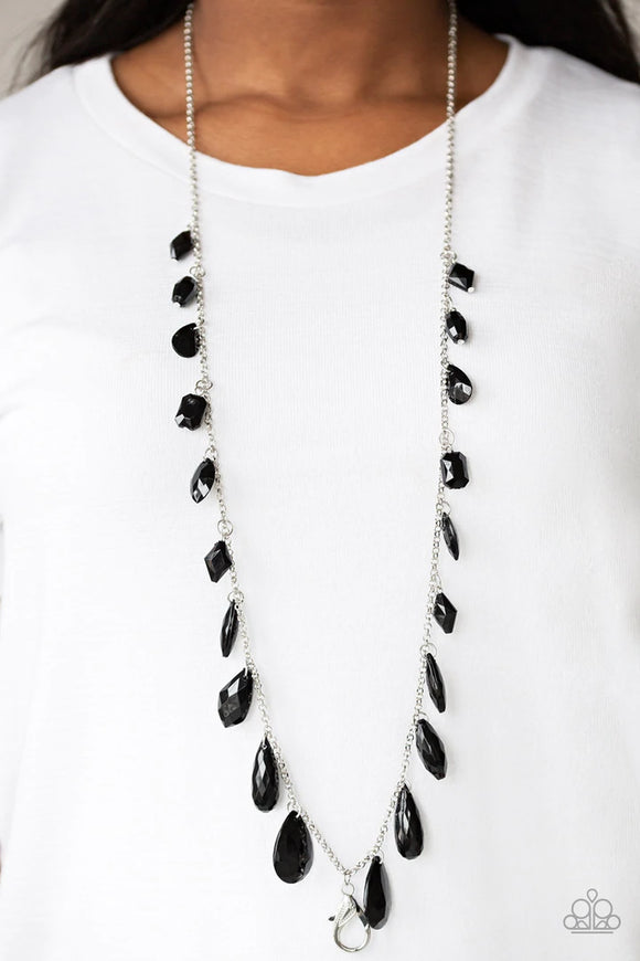 GLOW And Steady Wins The Race - Black Necklace – Paparazzi Accessories