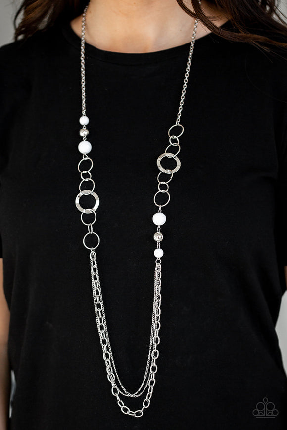 Modern Motley - White Necklace – Paparazzi Accessories