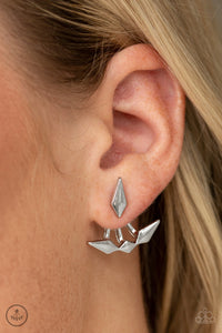Metal Origami - Silver Jacket Earrings – Paparazzi Accessories