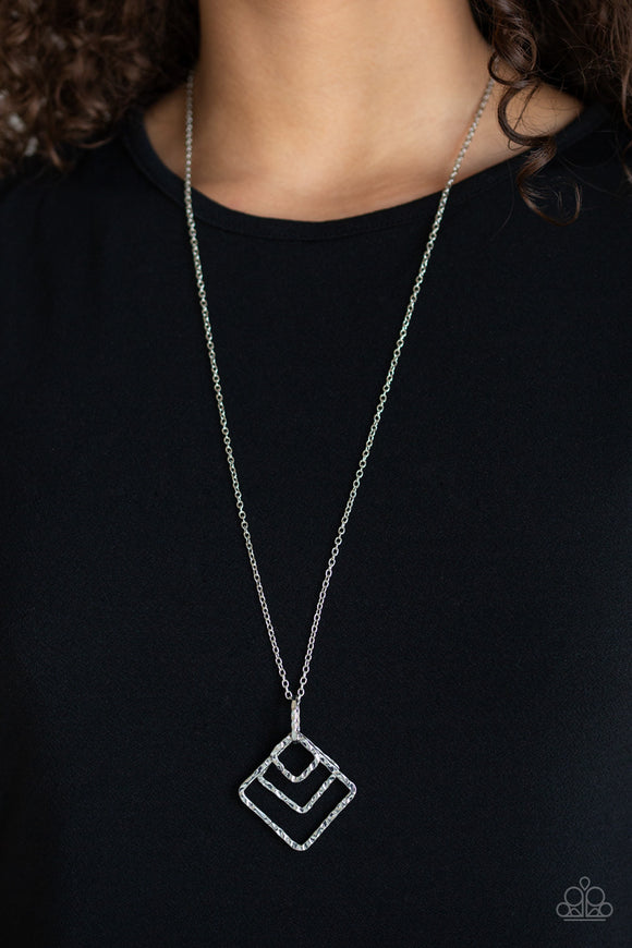 Square It Up - Silver Necklace – Paparazzi Accessories