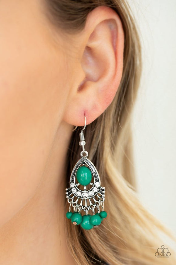 Floating On HEIR - Green Earrings – Paparazzi Accessories