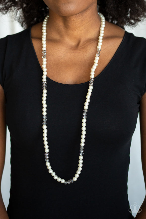 Girls Have More FUNDS - White Necklace – Paparazzi Accessories