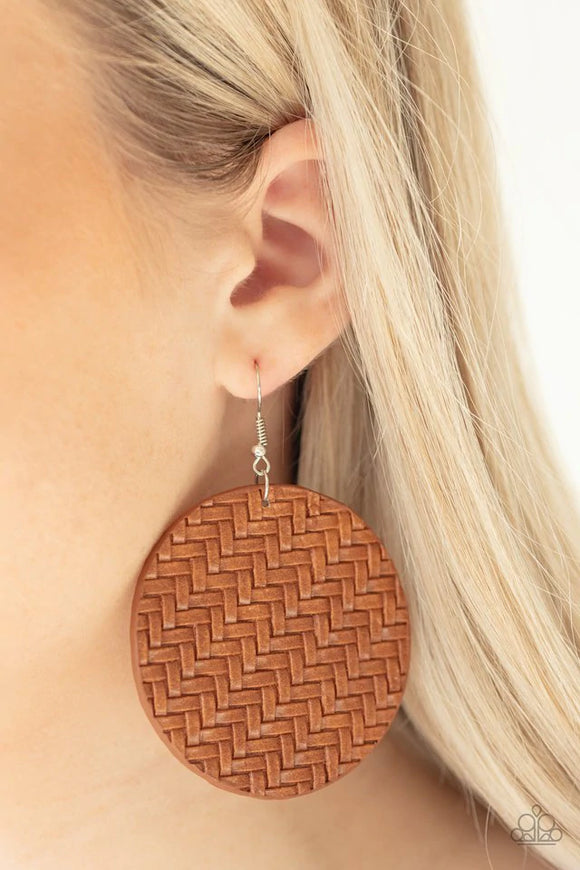 Plaited Plains - Brown Earrings – Paparazzi Accessories