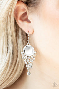 Elegantly Effervescent - White Earrings – Paparazzi Accessories