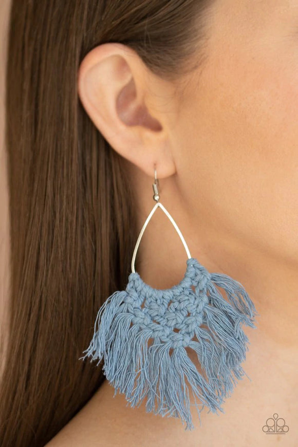 Oh MACRAME, Oh My - Blue Earrings – Paparazzi Accessories
