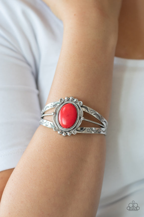 Very TERRA-torial - Red Bracelet – Paparazzi Accessories