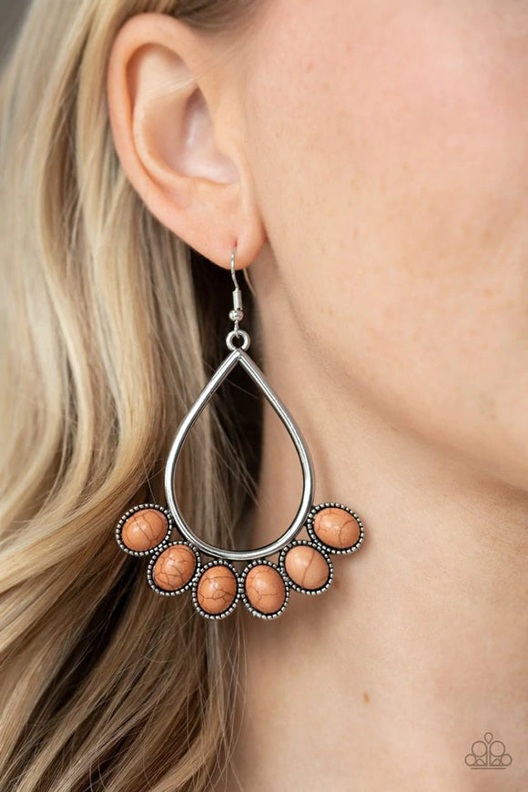 Stone Sky - Brown Earrings – Paparazzi Accessories