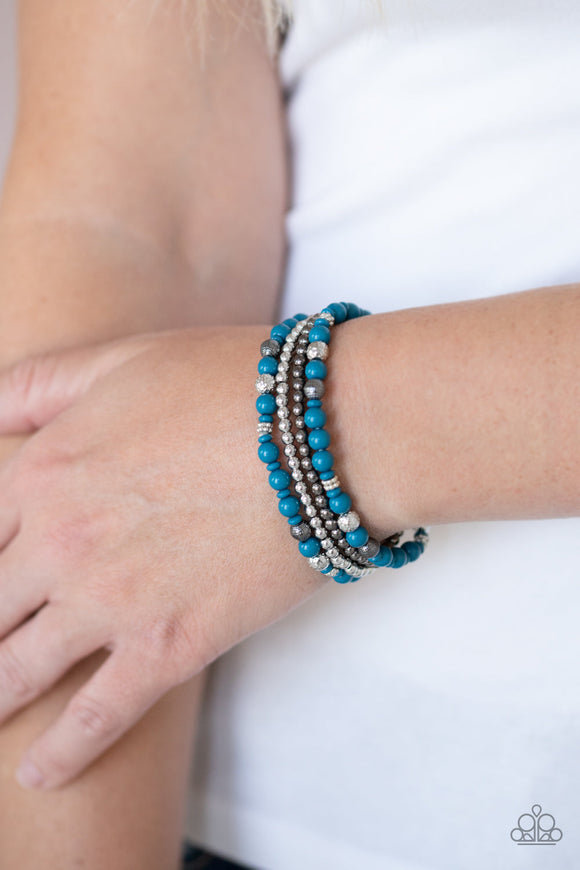 Stacked Style Maker - Blue Bracelet – Paparazzi Accessories