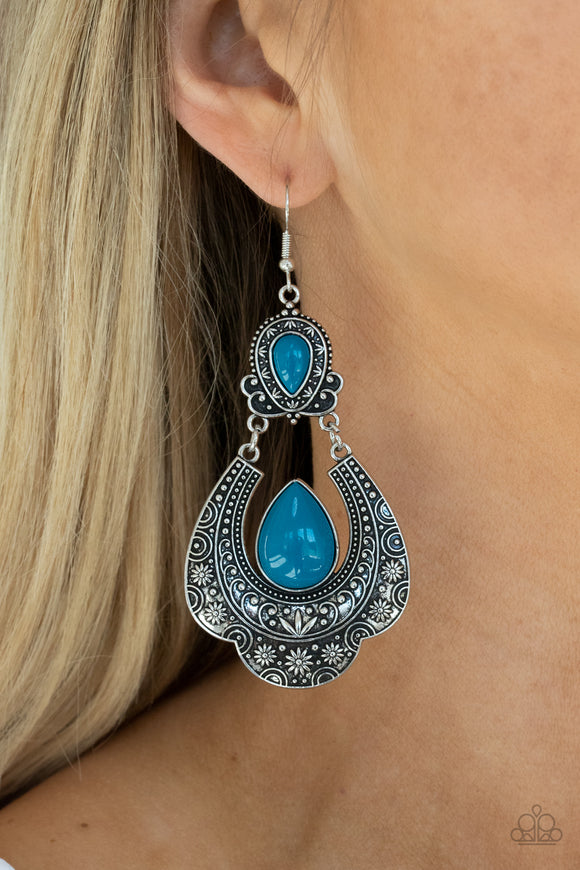 Rise and Roam - Blue Earrings – Paparazzi Accessories